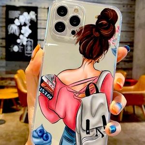 GIRL PATTERN CLEAR IPHONE 12 PRO CASE